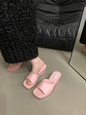 Seamless Design high - cut Women Summer Casual PU Platform Open Toe High Heel Shoes