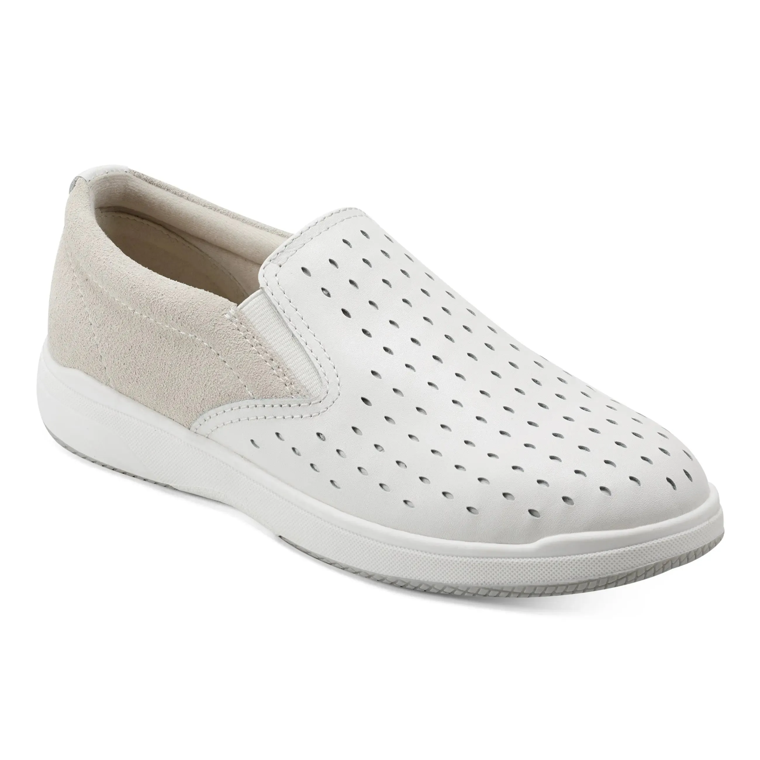 Nel Laser Cut Round Toe Casual Slip-on Sneakers decorative
