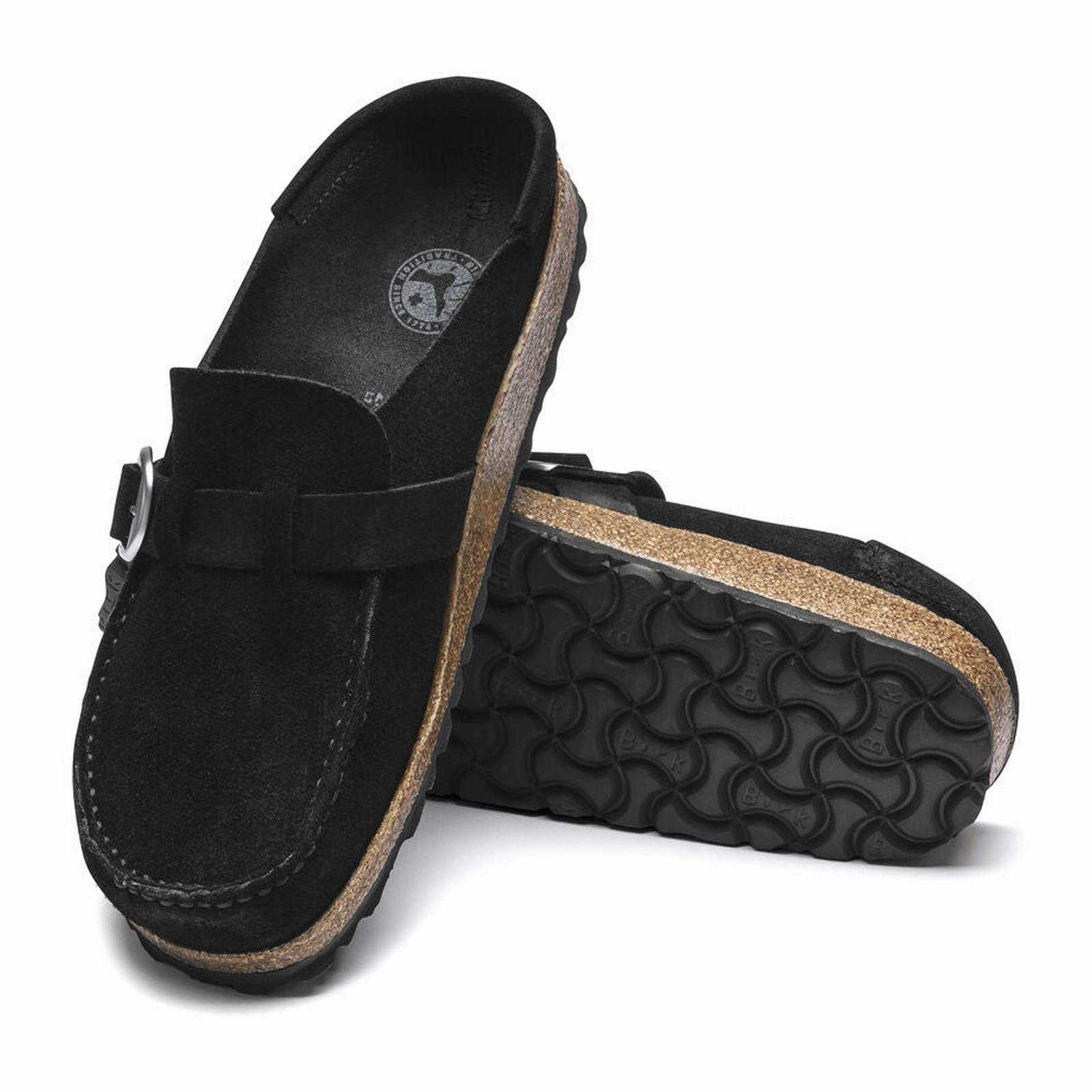 Birkenstock Buckley Narrow Clog (Women) - Black Suede BreathableLining