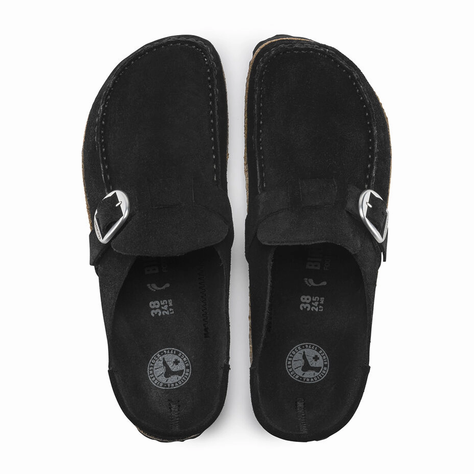 Floral-Pattern Birkenstock Buckley Narrow Clog (Women) - Black Suede