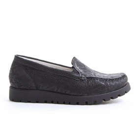 Feminine Mood Waldlaufer Hegli 549001 Slip On Loafer (Women) - Black Snake