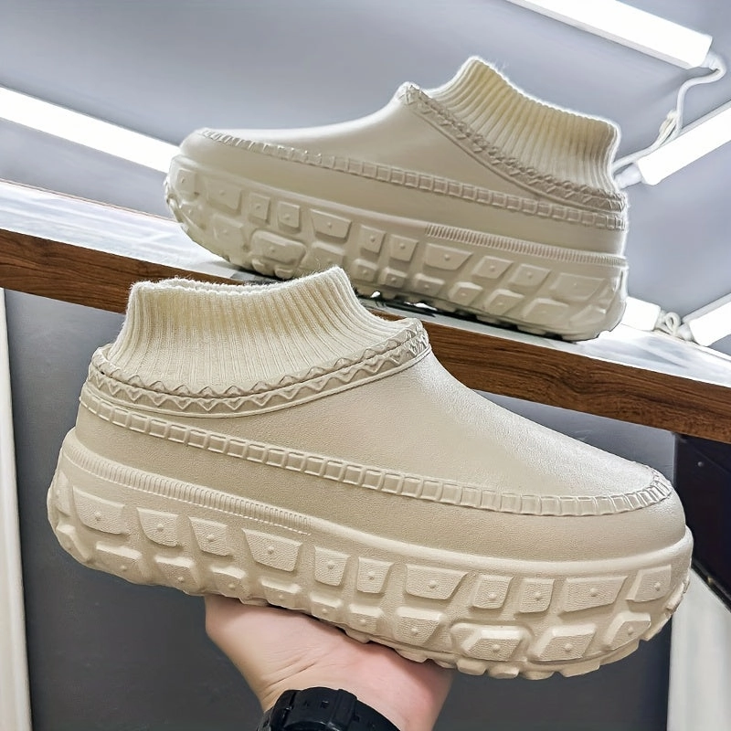 baby home - specific benefits Men's Mule Shoes Thick Sole Couple Style Warm and Comfortable Spiral Toe Plus Velvet Shoes