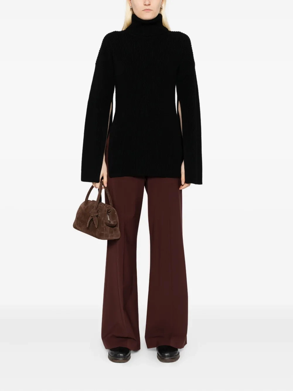 Slit Sleeve Knit in Black Campus Vibe