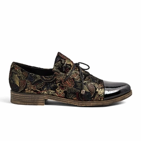 Django & Juliette Kotty Slip On (Women) - Black/Regal Print Fitted Style