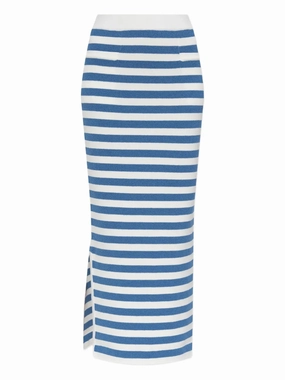 Ari Skirt in Blue Stripe Conscious Fit Cold Weather Wear