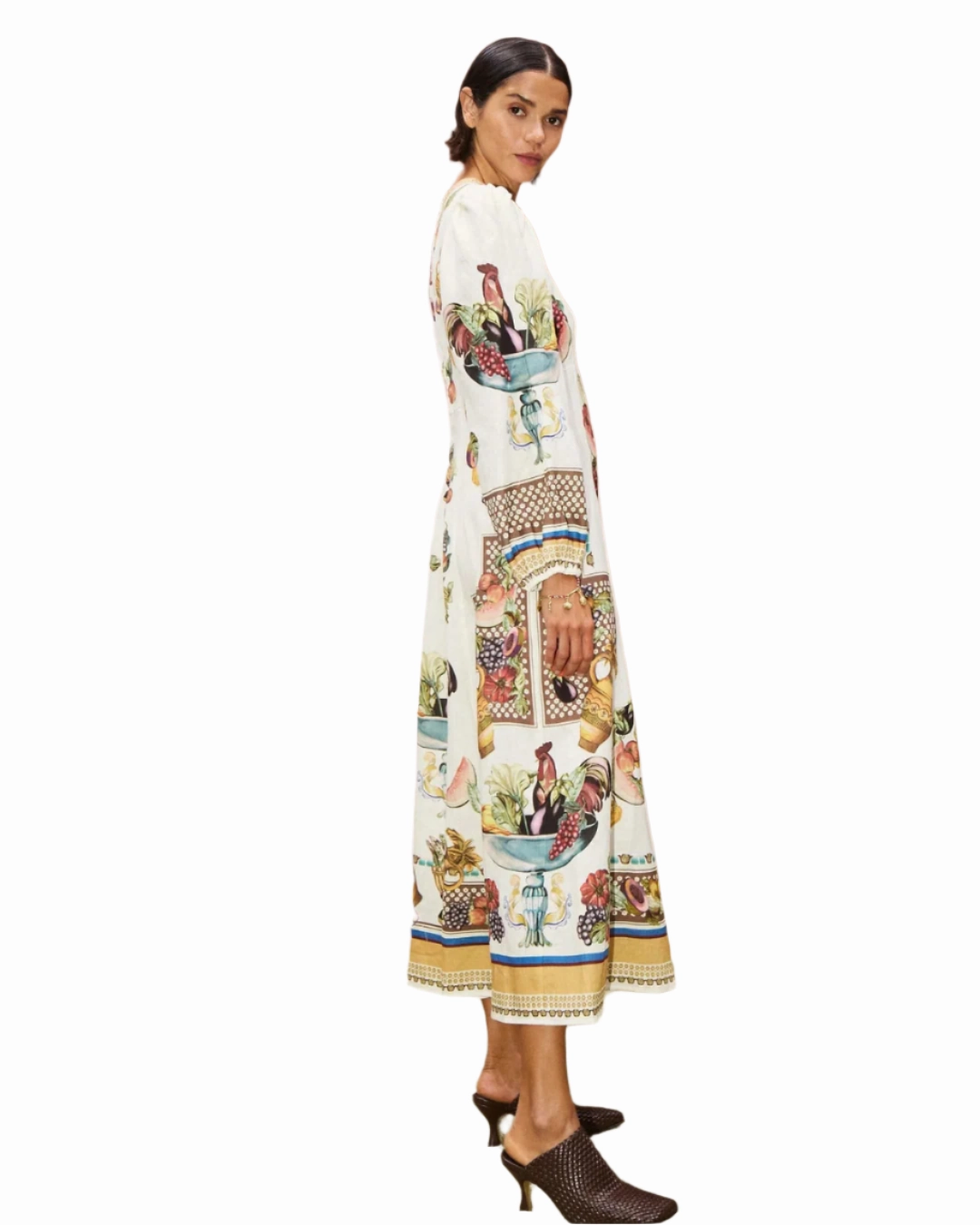 Mercado Midi Dress in Multi Ocean Glow