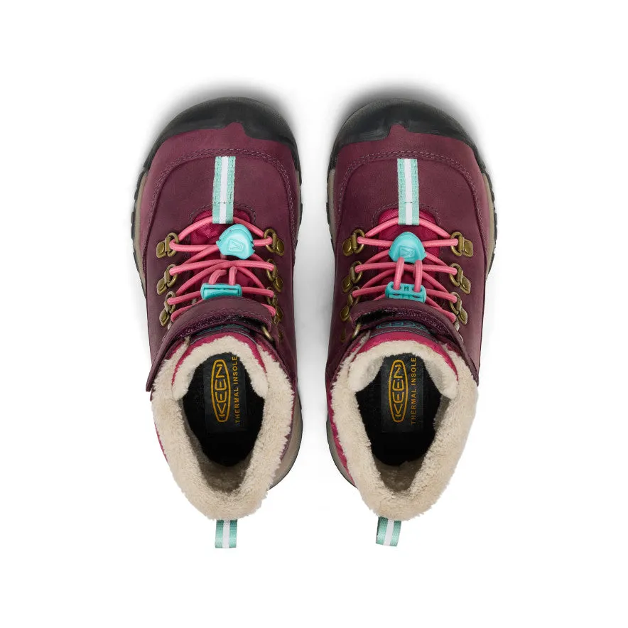 Anti Skid Little Kids' Kanibou Waterproof Winter Boot  |  Fig/Pink Lemonade