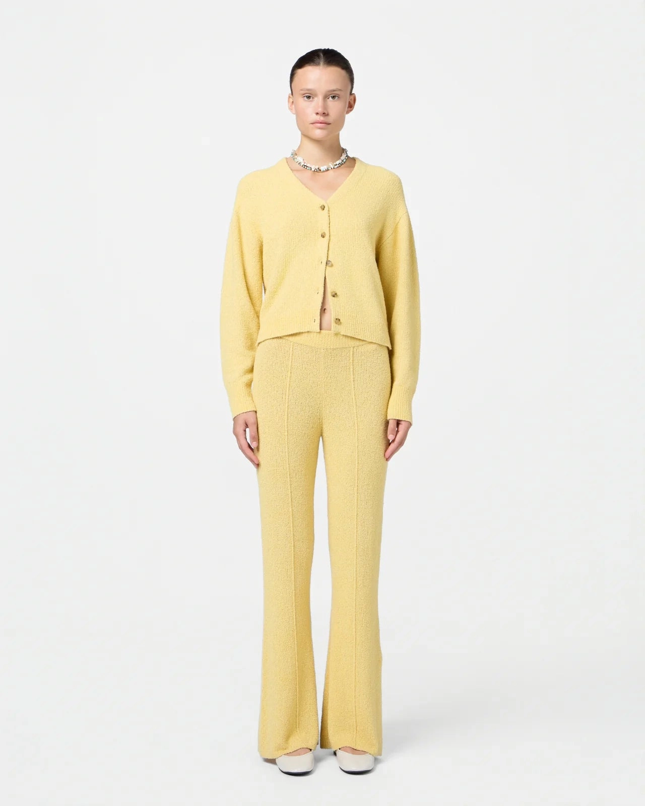 Boucle Collegiate Cardigan in Butter TearResistant