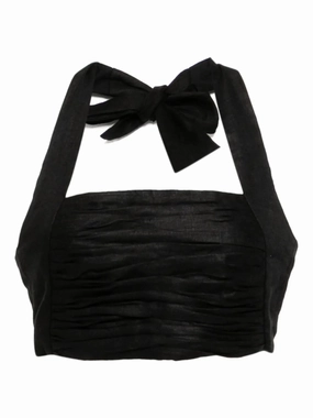 Fiji Top in Black Foldable Hem FadeResistantDye