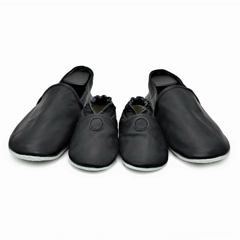 most dancing toddlers Solid Black Parent Child Matching shoes-slippers