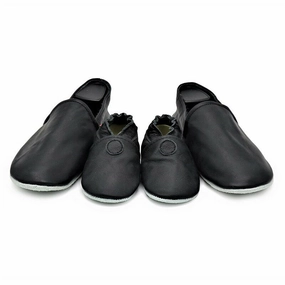 most dancing toddlers Solid Black Parent Child Matching shoes-slippers