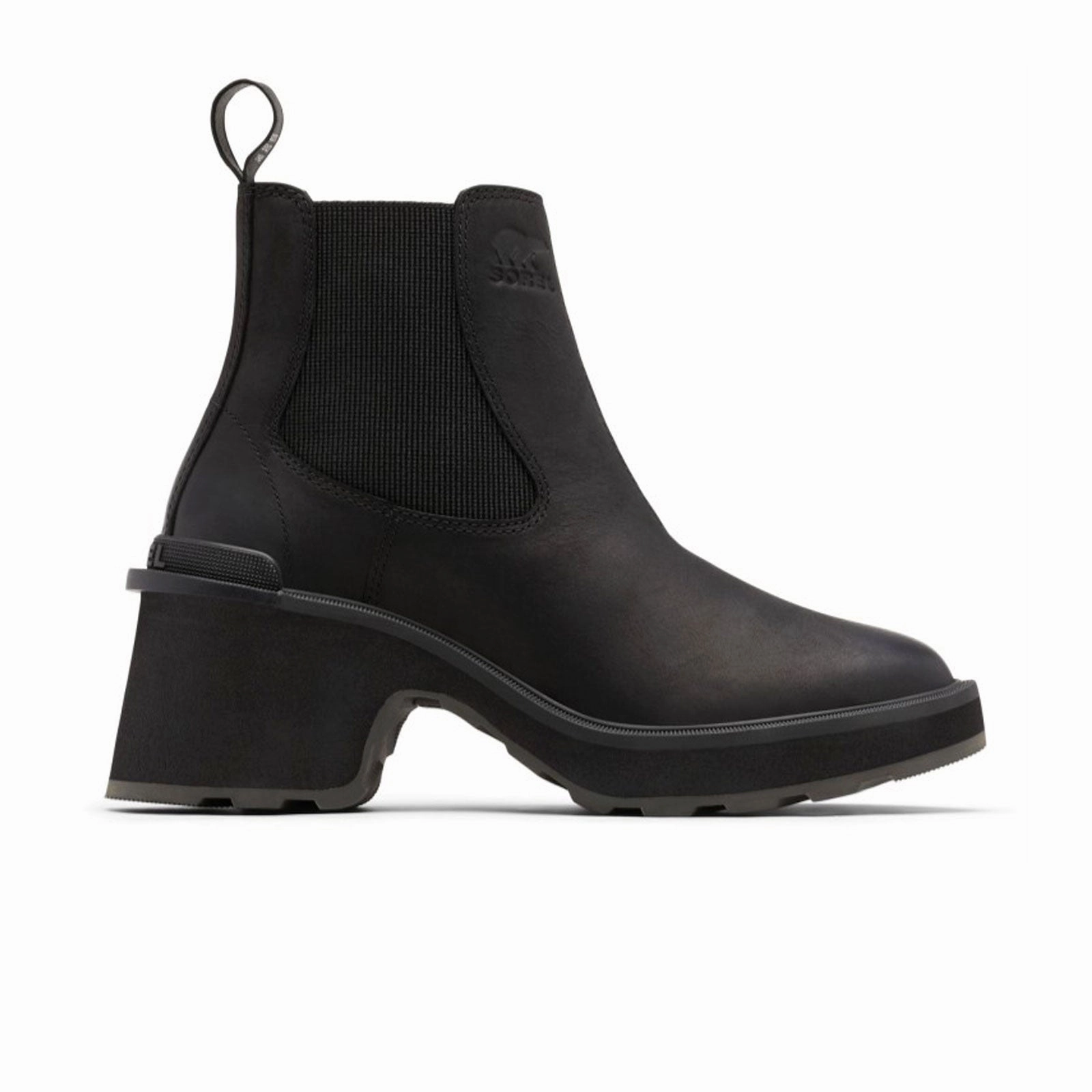 Comfy and Elegant Flared shape Sorel Hi-Line Heeled Chelsea Boot (Women) - Black/Sea Salt