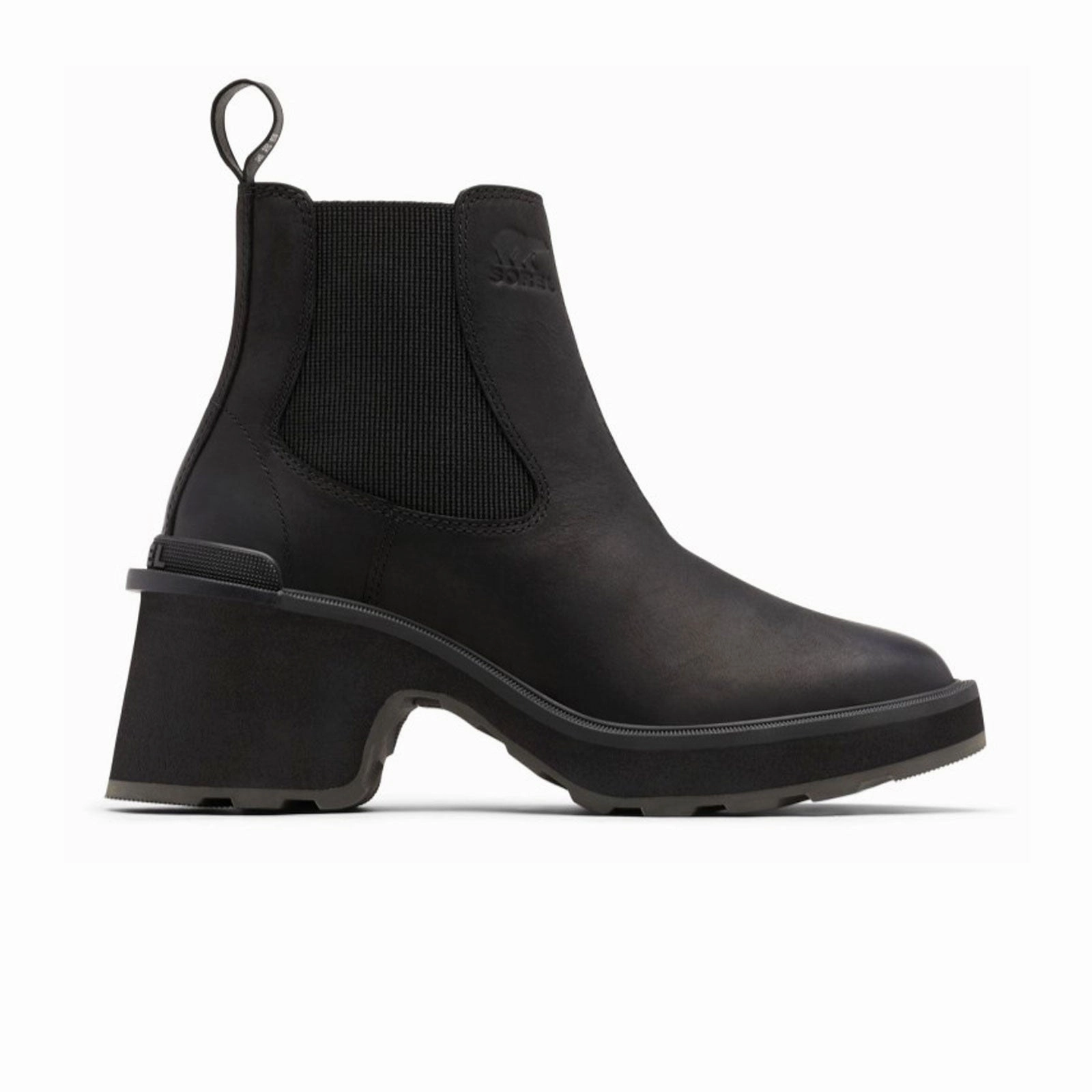 Sorel Hi-Line Heeled Chelsea Boot (Women) - Black/Sea Salt Modest Light
