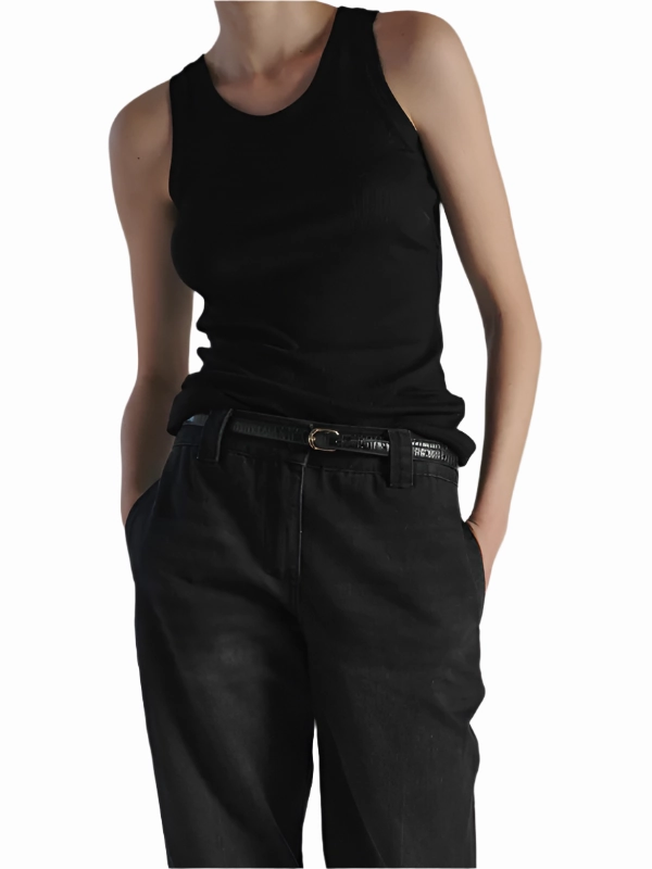 Soren Jersey Tank in Black Joy Ease