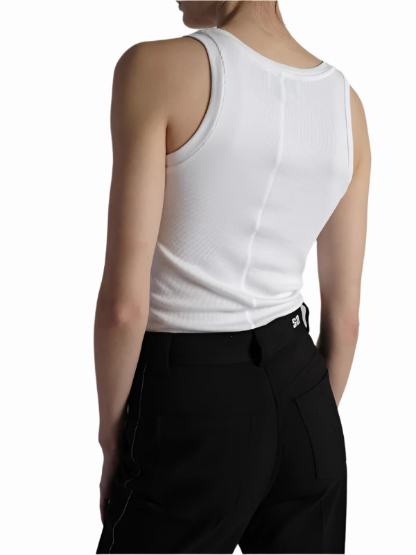 Soren Jersey Tank in White Insulated Outerwear