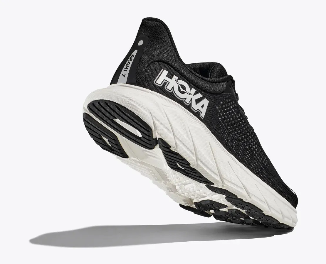 Pressure Dispersing Design Hiking Boots HOKA MENS ARAHI 7 - BLACK / WHITE