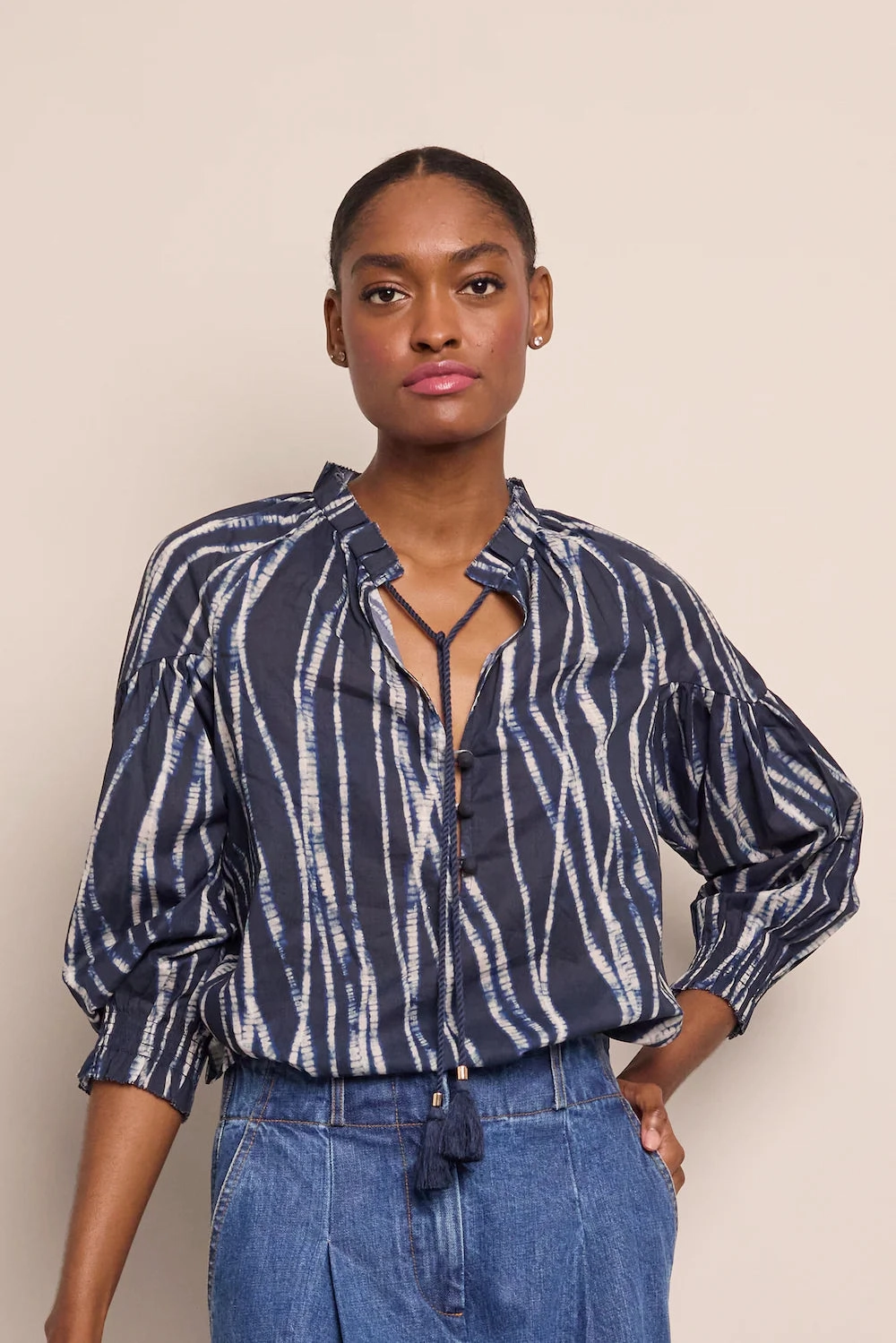 DurableStitching Italian Flair Aramis Top in Avalon Evening Blue