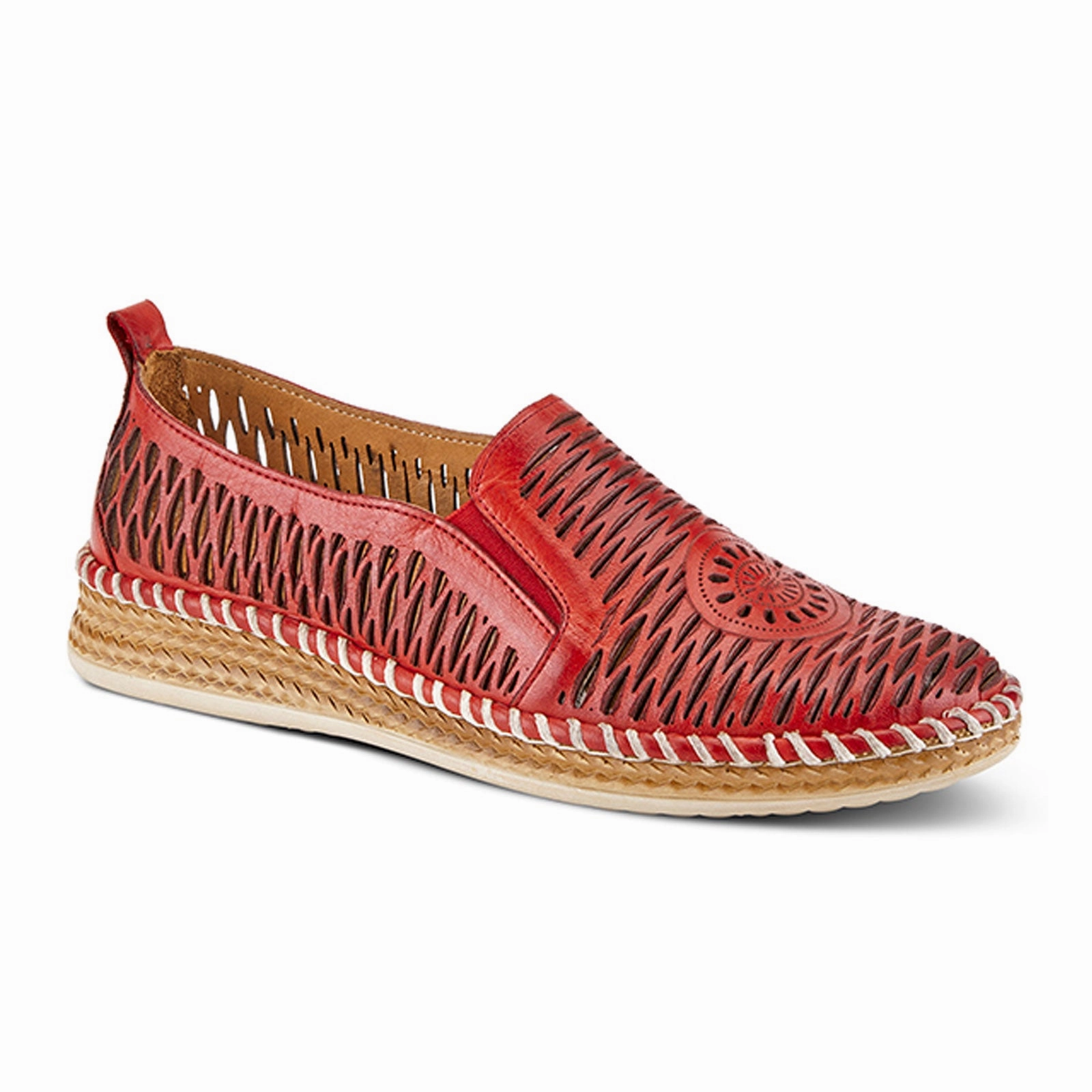 Vintage Style Relax Line Spring Step Newday Slip On (Women) - Red