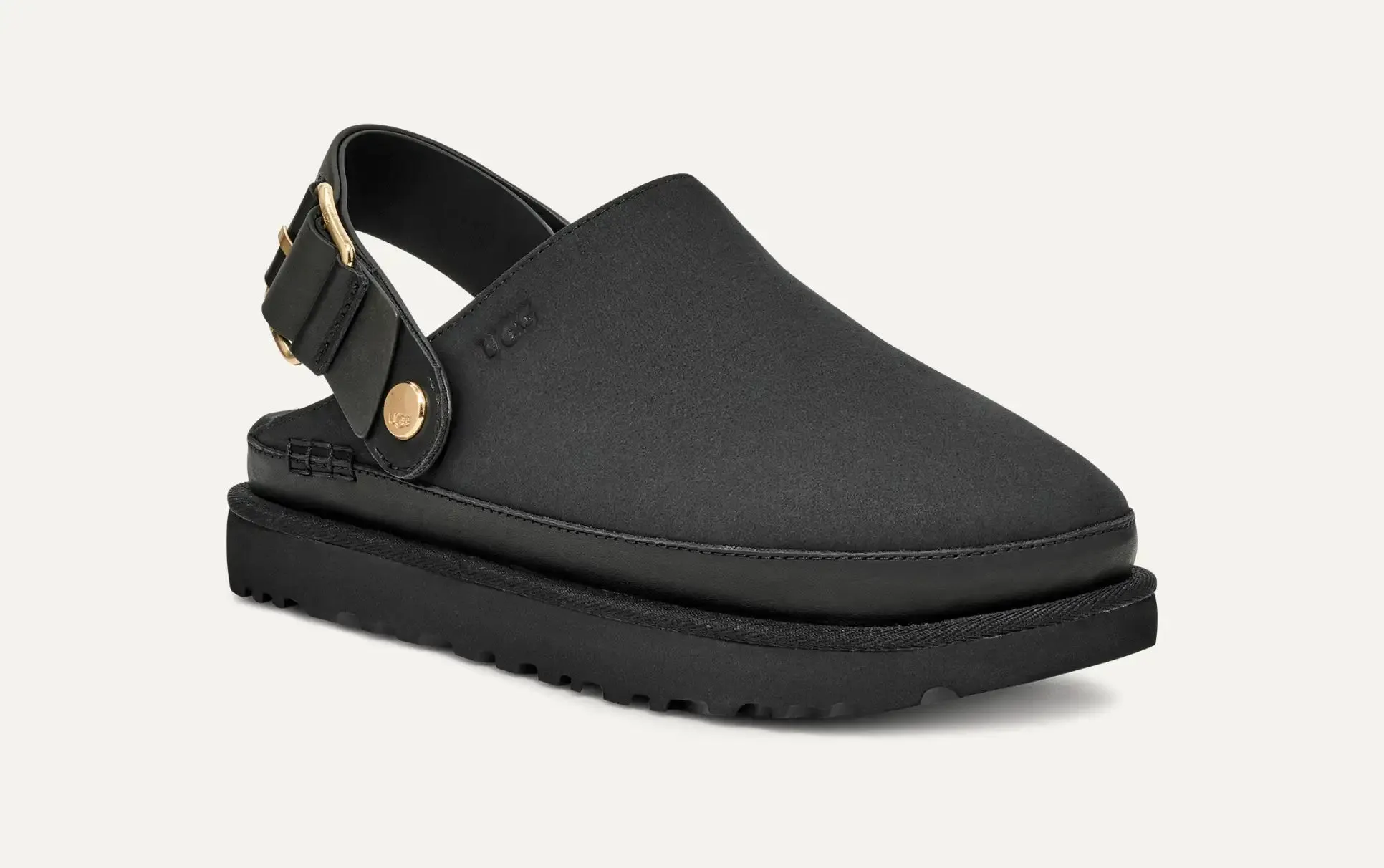 UGG WOMENS  GOLDENSTAR VILLA - BLACK graduation Flat