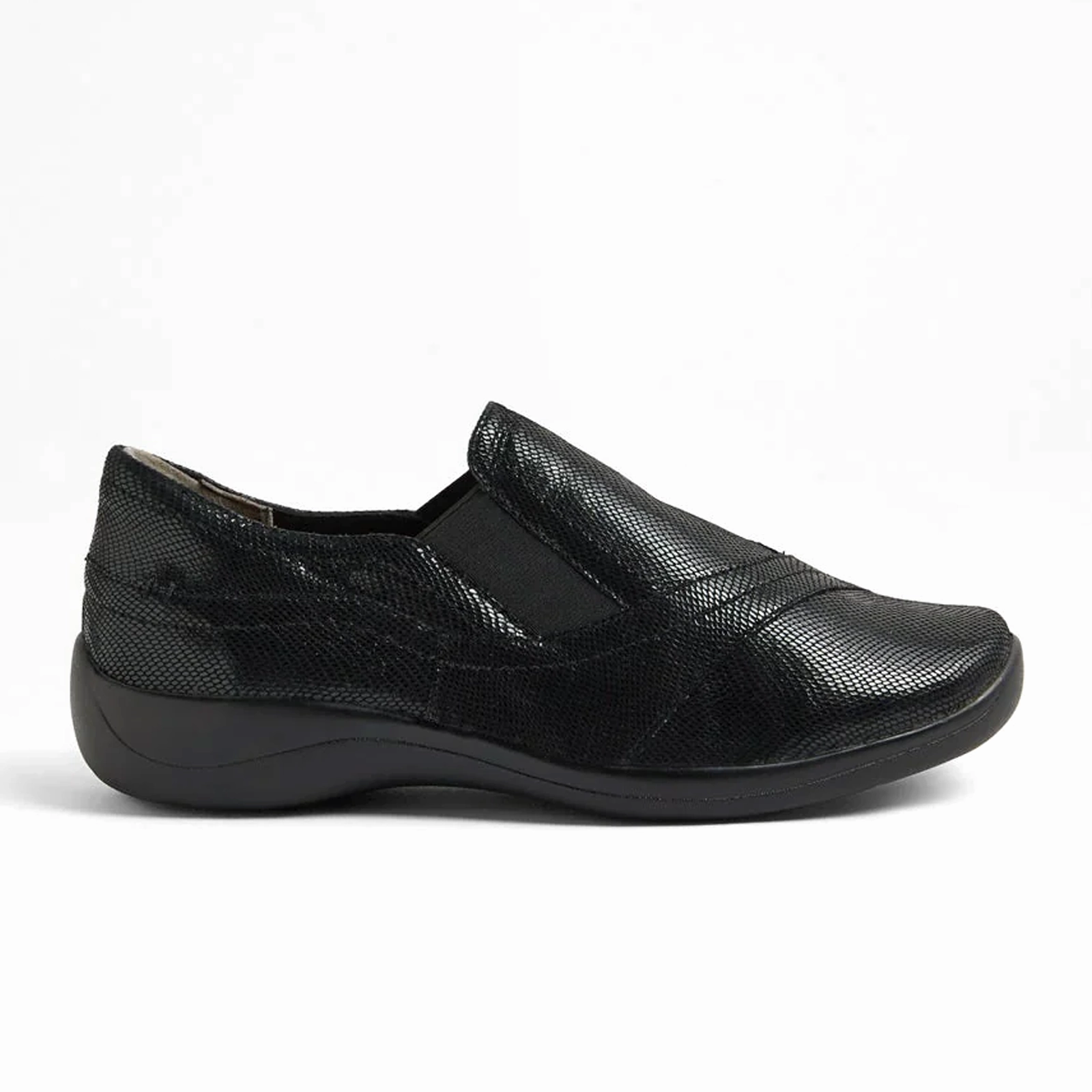 All-Purpose Wear Versatile sundress Ziera Java XF Slip On (Women) - Black Lizard Shine Leather