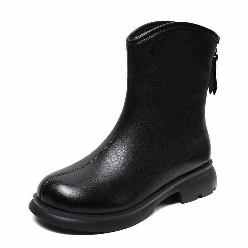 Women Minimalist Soft Leather Winter Snow Boots Ergonomic Toe Box Casual traction