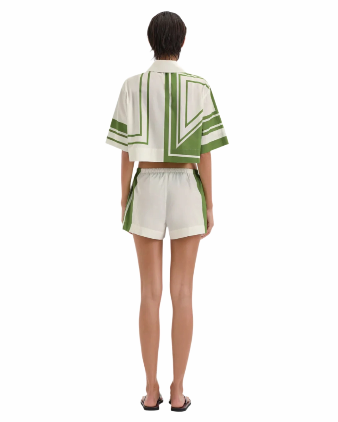 Carlo Drawstring short in Milano Verde Comfy Style SoftTouchLining