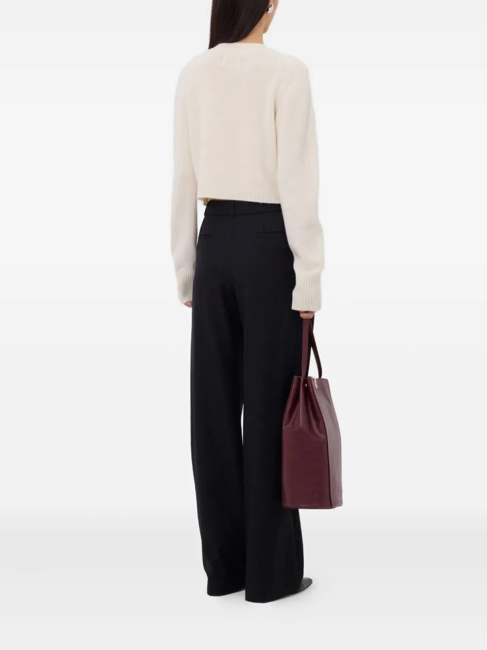 Inner Glow Light Fit Zephir Cropped Cashmere Cardigan in Ivory