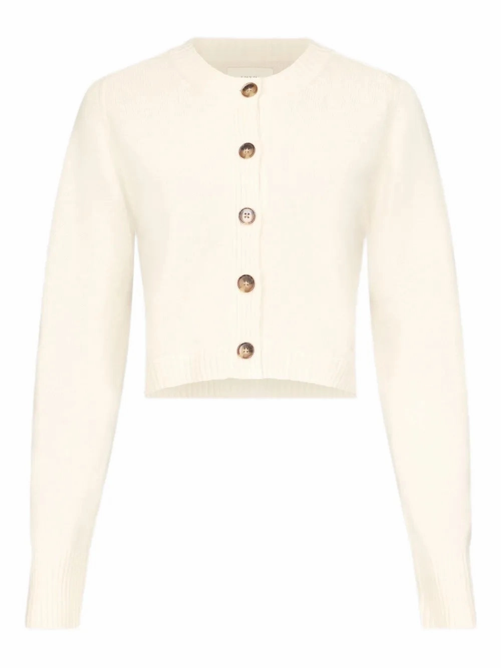 LowMaintenance Zephir Cropped Cashmere Cardigan in Ivory