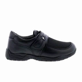 Drew Antwerp Slip On (Women) - Black Leather/Stretch Easy and Effortless