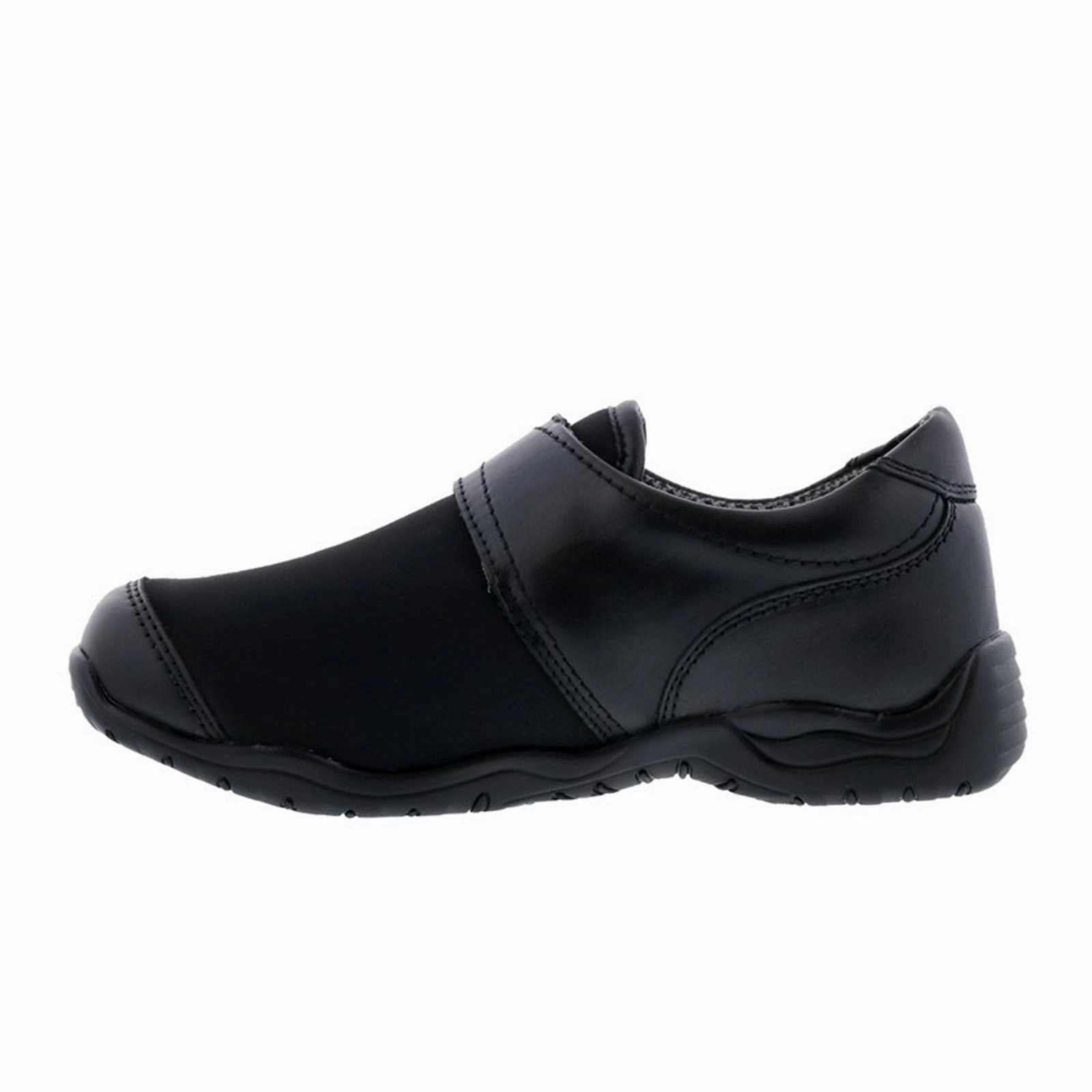 Drew Antwerp Slip On (Women) - Black Leather/Stretch Gentle Glow