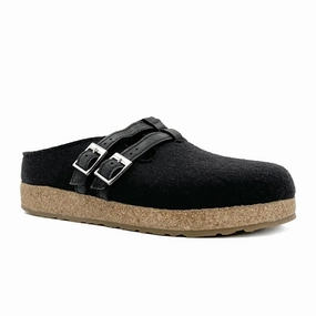 Haflinger Haley Clog (Women) - Black Cotton Skin Cool Movement