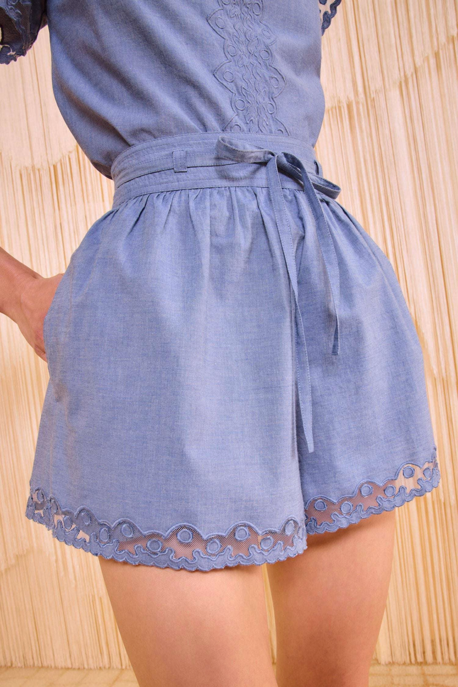 Elowen Short in Chambray ShrinkageFree Fabric