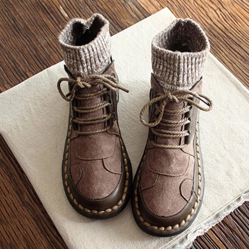 Sturdy breathability Babakud Women Handmade Velvet Retro Women Boots