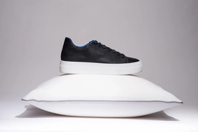 Flexible Arch Bridge Sneakers, Black & White, Blue Limited Edition