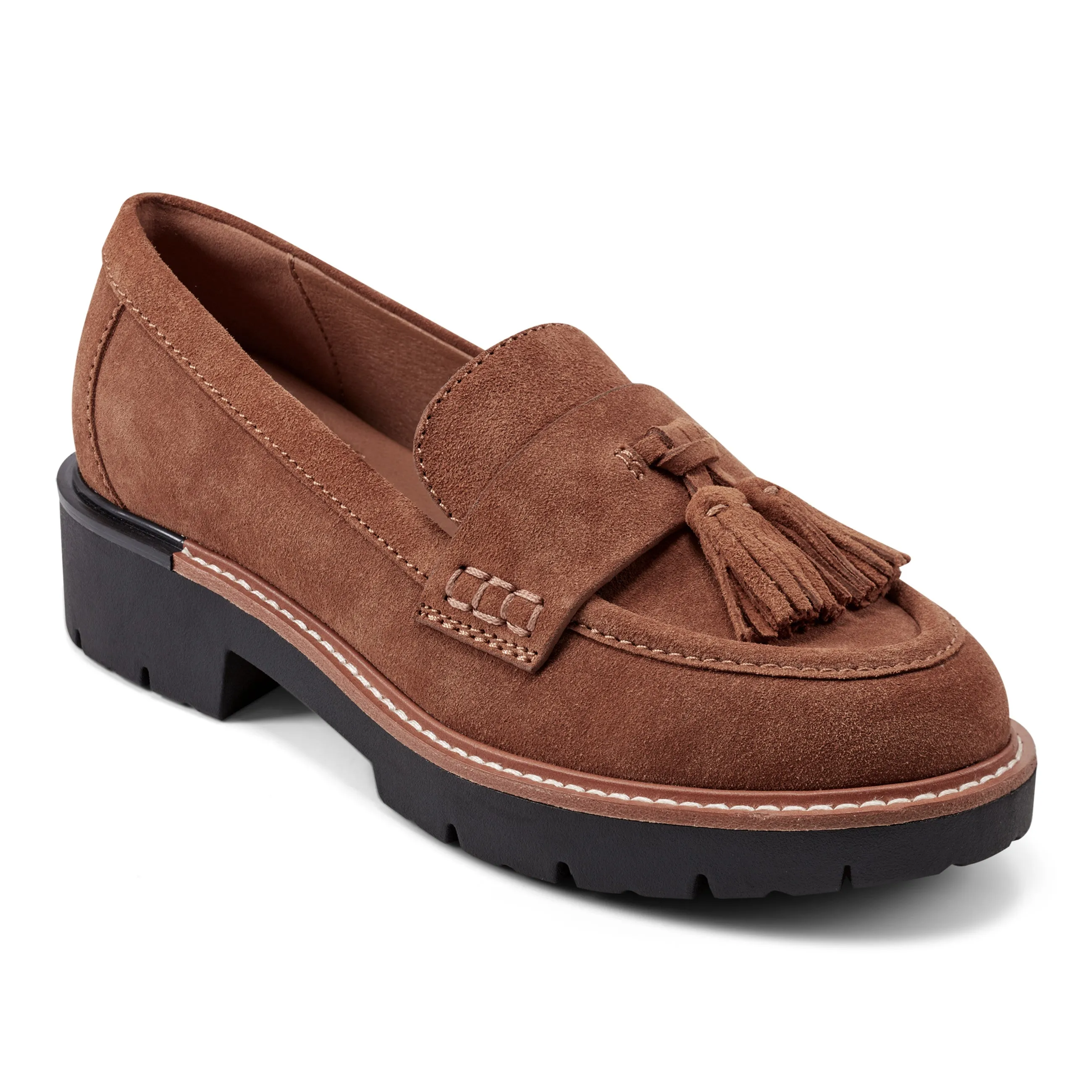 Zip - up Zimm Round Toe Lug Sole Casual Slip-on Loafers
