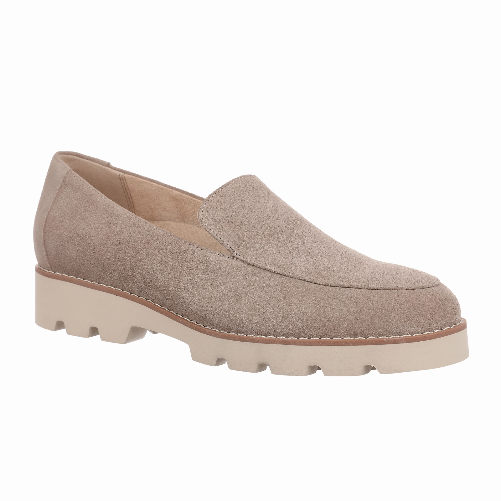 Flattering Look Cozy Base Vionic Kensley Slip On Loafer (Women) - Taupe Suede