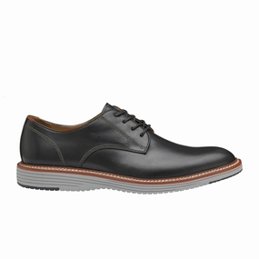 Layered-Sleeve Organic-Fabric Johnston & Murphy Upton Plain Toe Oxford (Men) - Black Full Grain