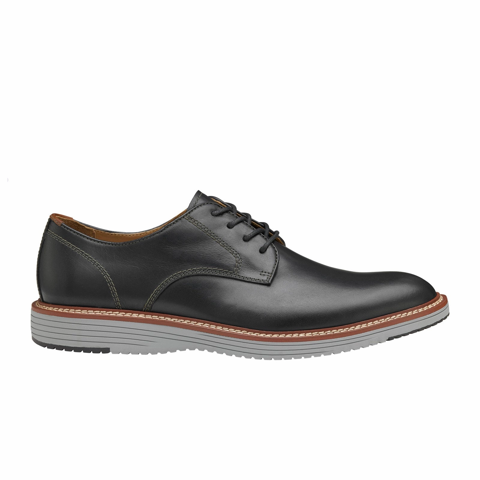 Johnston & Murphy Upton Plain Toe Oxford (Men) - Black Full Grain Perfectly Fitted Day Chic