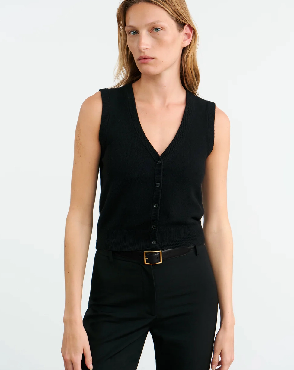 Smart Wear Prince Core Porter Cashmere Vest in Black