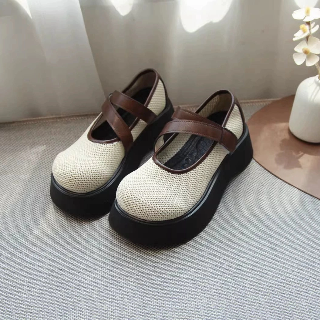 Glam stability Shock Diffusion Summer Vintage Mesh Elegant Hollow Platform One Straped Shoes