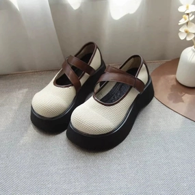 Glam stability Shock Diffusion Summer Vintage Mesh Elegant Hollow Platform One Straped Shoes