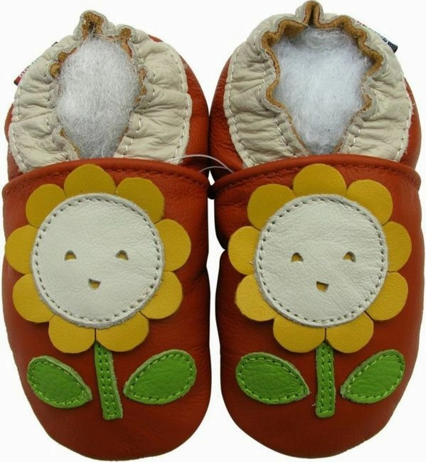 Fine Bendable Sole Design Sunflower Orange up to 6 Years