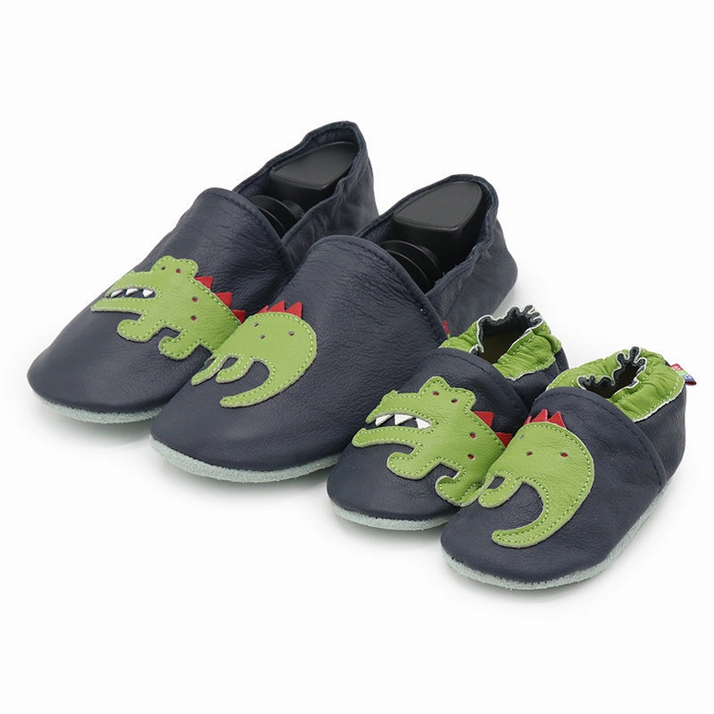 Lace Lock Technology Anti Static Material Crocodile Dark Blue Parent Child Matching shoes-slippers