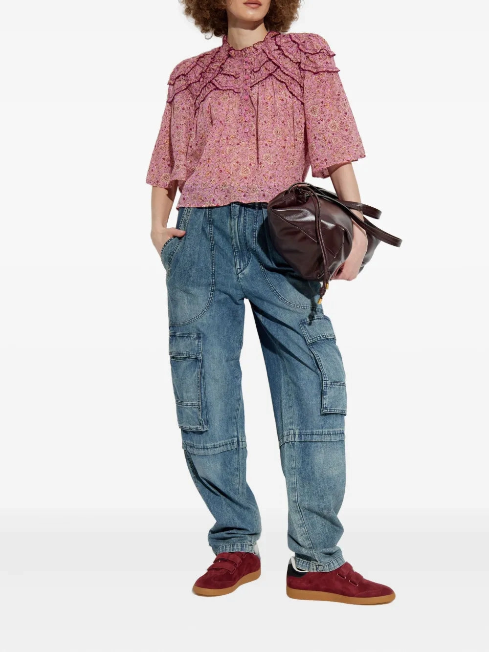 Carmen Top in Pink AntiBacterialTreatment China Cool