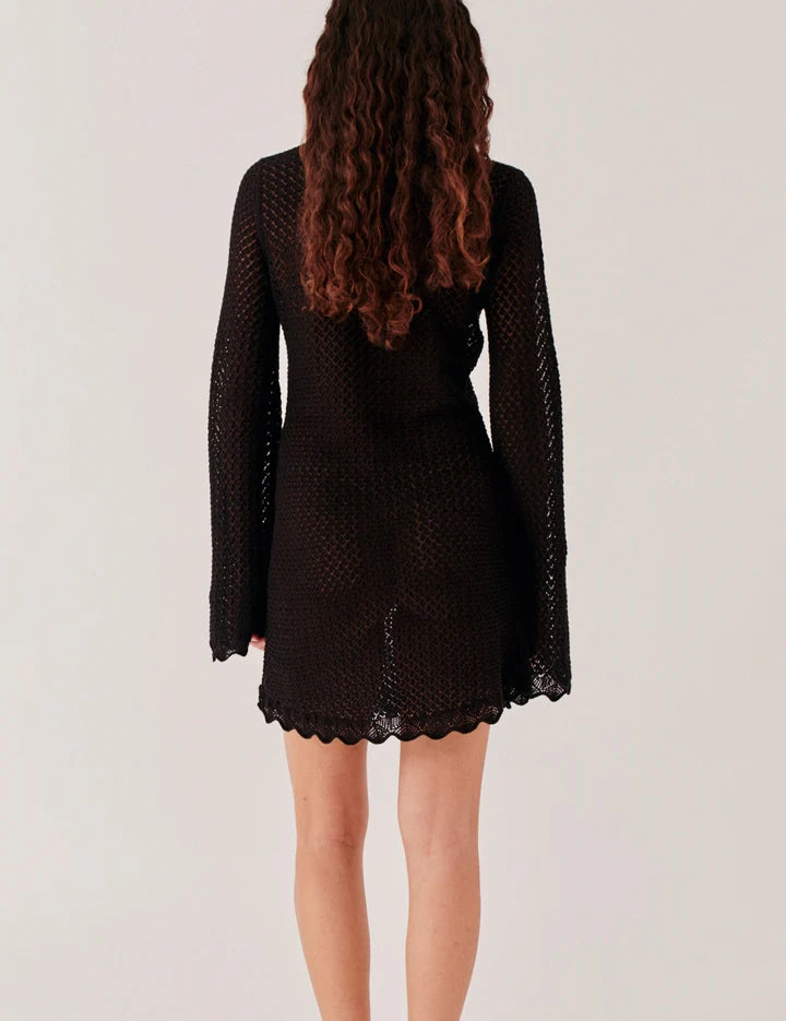 Tanzania Short Dress in Black River Core Warm Vest