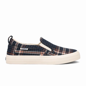 Taos Rubber Soul Slip On Sneaker (Women) - Blue Plaid Love Energy Air Beauty