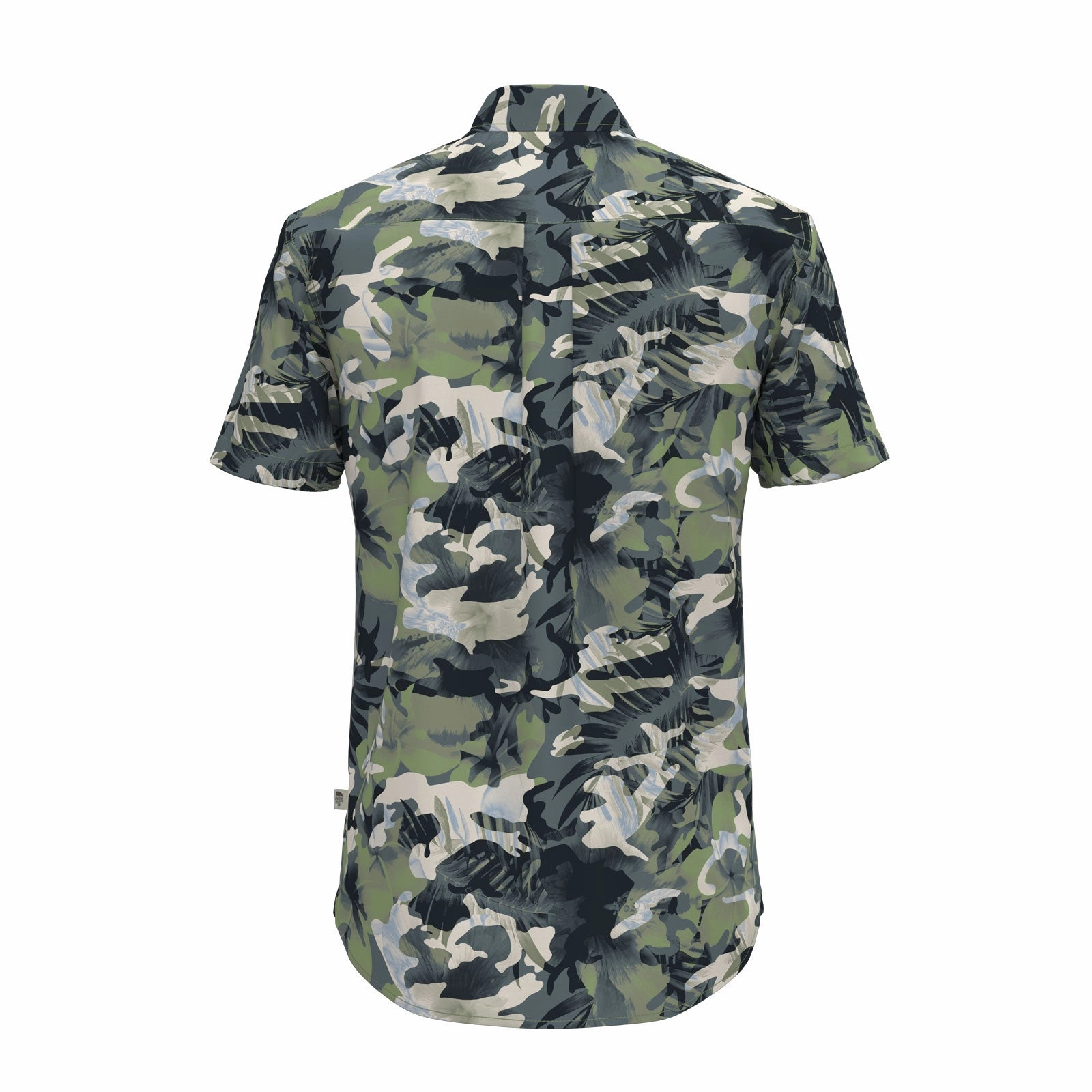 The North Face Baytrail Pattern Short Sleeve Shirt (Men) - Forest Shade Tropical Camo DurableSeams Bold Core