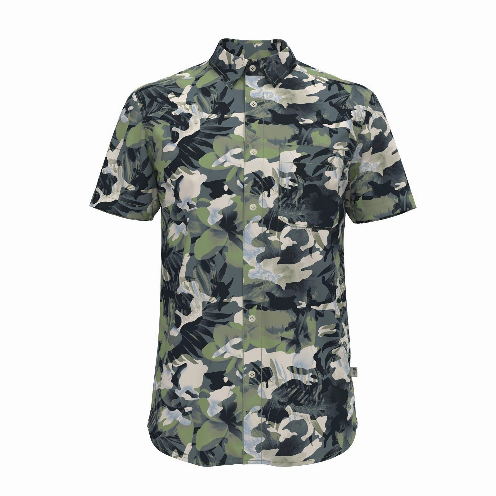 TensionAdjustedWaistband The North Face Baytrail Pattern Short Sleeve Shirt (Men) - Forest Shade Tropical Camo