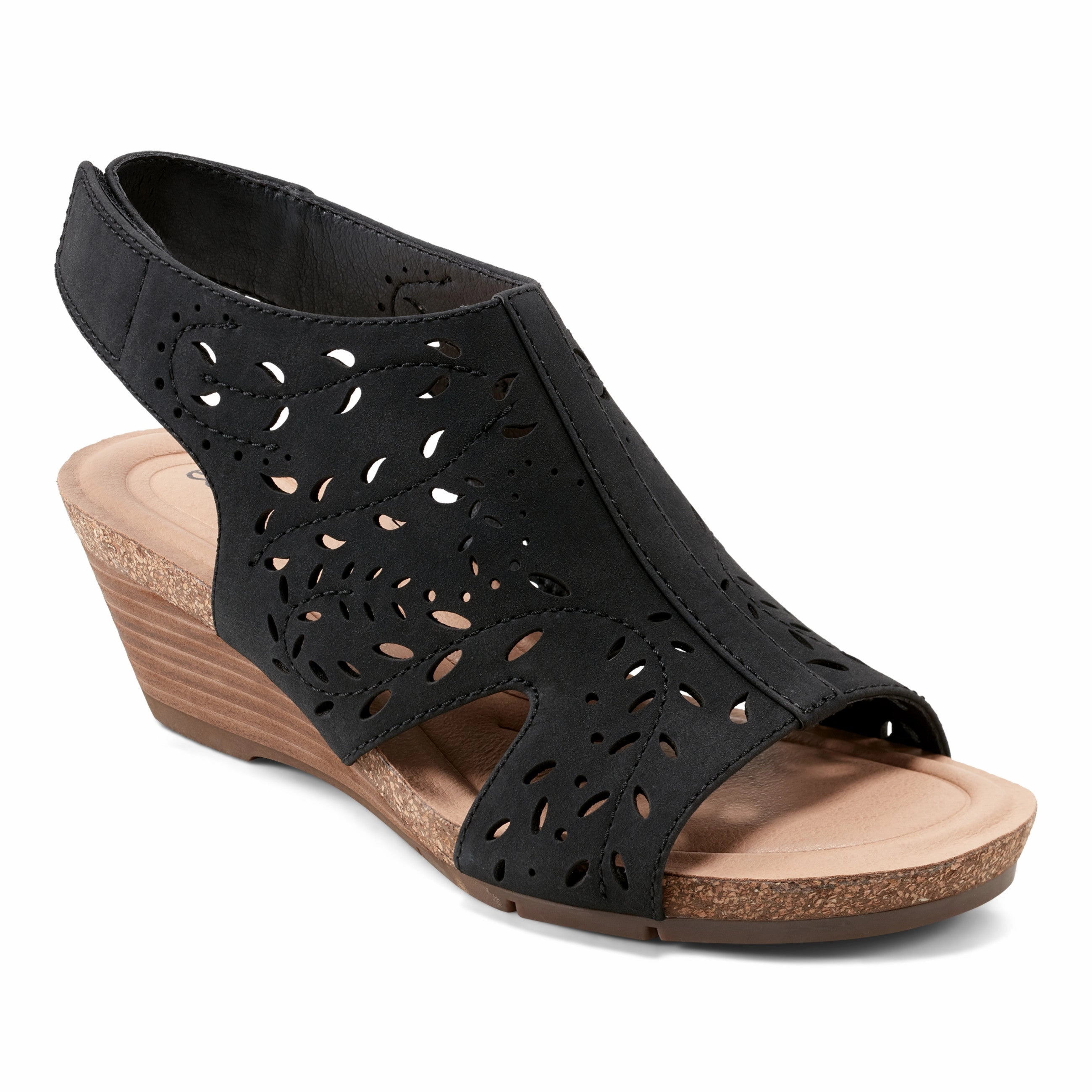 Halin Round Toe Casual Slingback Wedge Sandals Arch Reinforcement office - specific functions