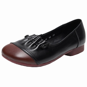 Clogs Babakud Women Spring Ethnic Style Handmade Genuine Leather Flat Shoes